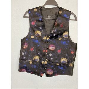 Piscador Waistcoat Mens Size Large Made in England Retro Vintage Planets Space‎
